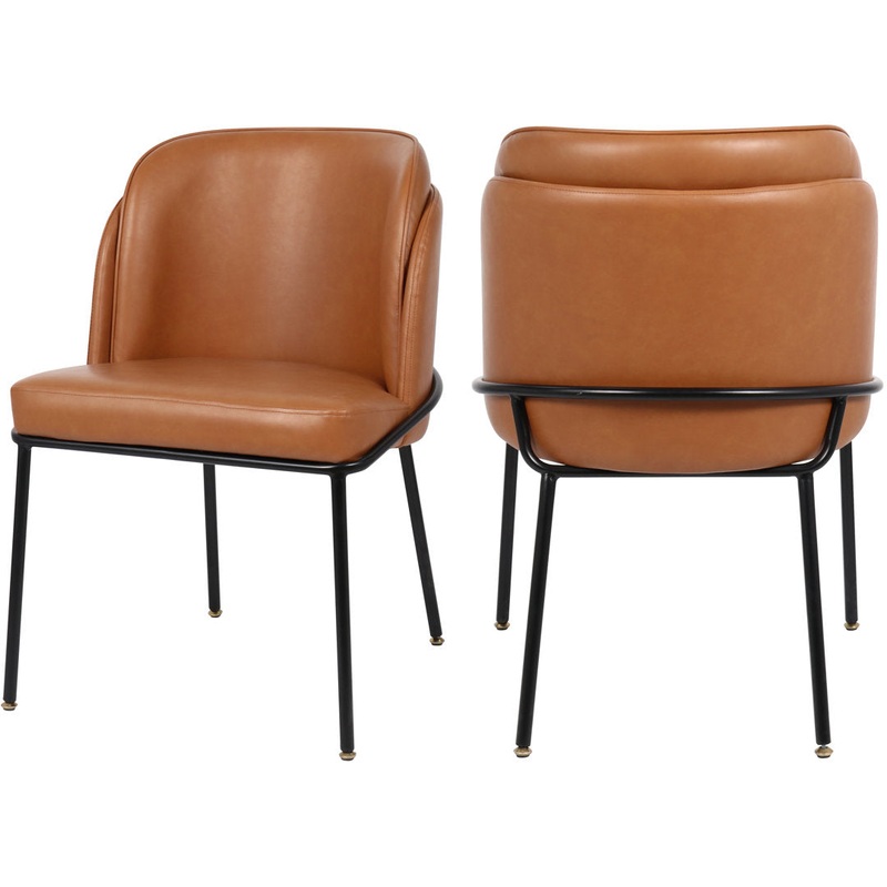 Philpott Faux Leather Dining Chair, Set Of 2 (Set of 2) Trent Austin Design Upholstery Color: Tan