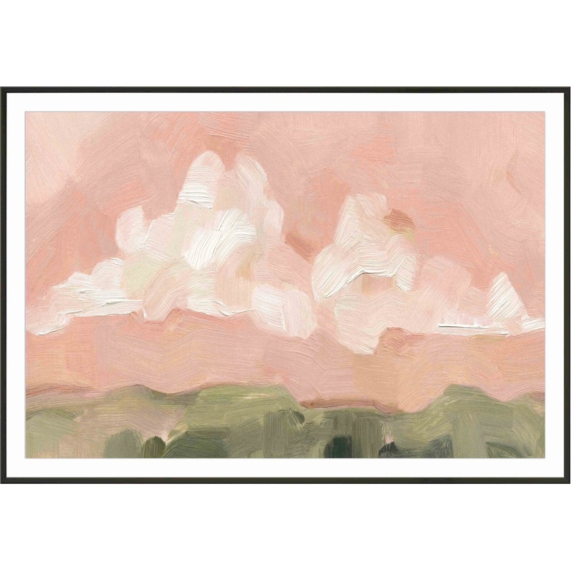 Pink Haze Sunset I by Emma Scarvey Picture Painting with Frame 36.09″x52.09″