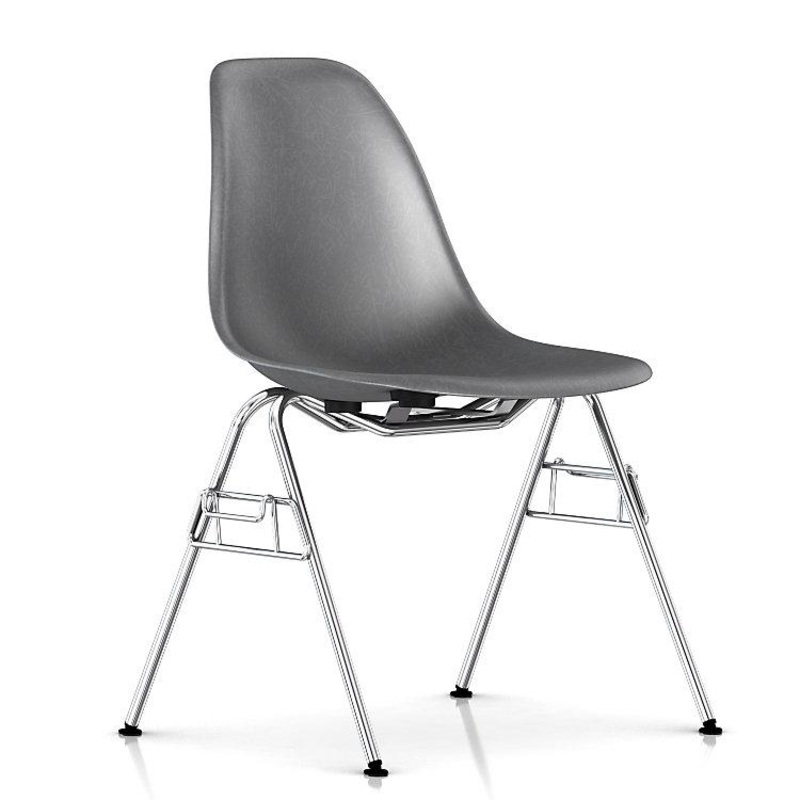 Eames Molded Fiberglass Side Chair with Stacking Base