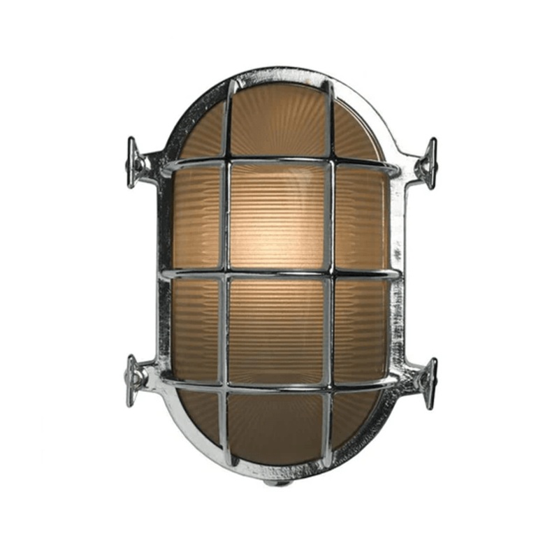 Oval Chrome Bulkhead Outdoor Wall Light