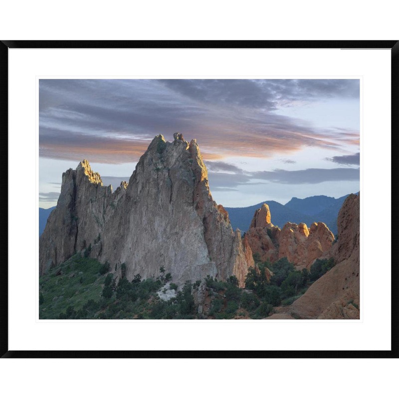 Rock and South Gateway Rock, Garden of the Gods, Colorado by Tim Fitzharris Framed Photographic Print Global Gallery Size: 30″ H x 38″ W x 1.5″ D