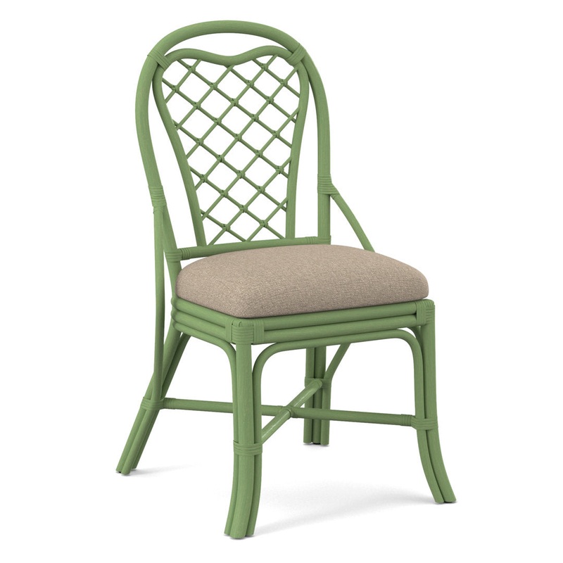 Trellis Back Side Dining Chair Braxton Culler Upholstery Color: Eggshell Crypton Performance; 0884-93, Frame Color: Celery