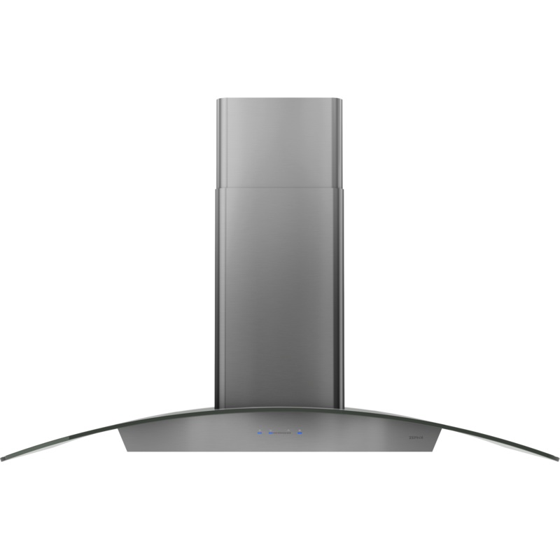 Zephyr ZREM90BBSGG Ravenna Island, 90cm, Black SS+Gray Glass, LED