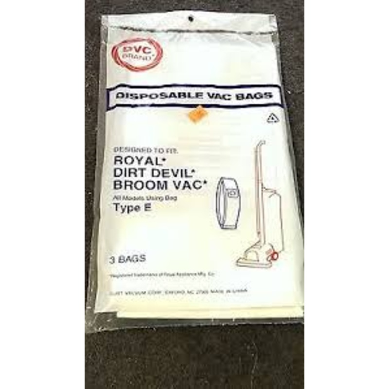 Royal Type E Broom Vac Bags – Generic