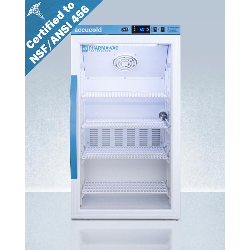 Summit ARG3PV456 3 CU.FT. Counter Height Vaccine Refrigerator, Certified To Nsf/ansi 456 Vaccine Storage Standard