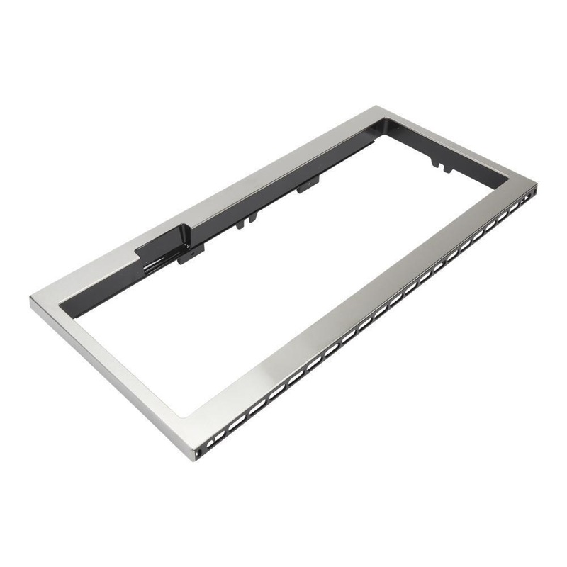 Whirlpool W11451314 Built-In Low Profile Microwave Slim Trim Kit with Pocket Handle, Stainless Steel, fits cut-out height 12″