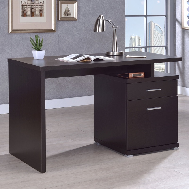 Alyun Credenza desk Latitude Run Color: Cappucino