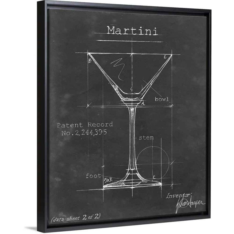 ” Barware Blueprint V ” on Canvas-21.7″x17.7″