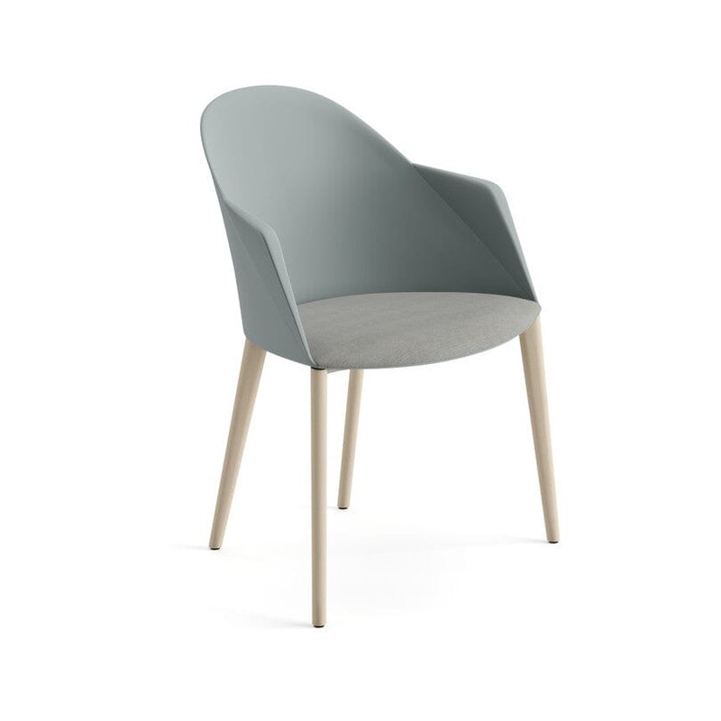 Cila Armchair with Timber Oak Four-leg Base