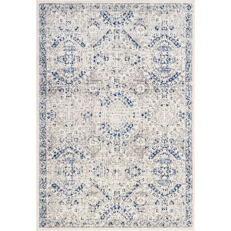 Kristine Power Loom Performance Oriental Blue Rug One Allium Way Rug Size: Rectangle 9′ x 12′