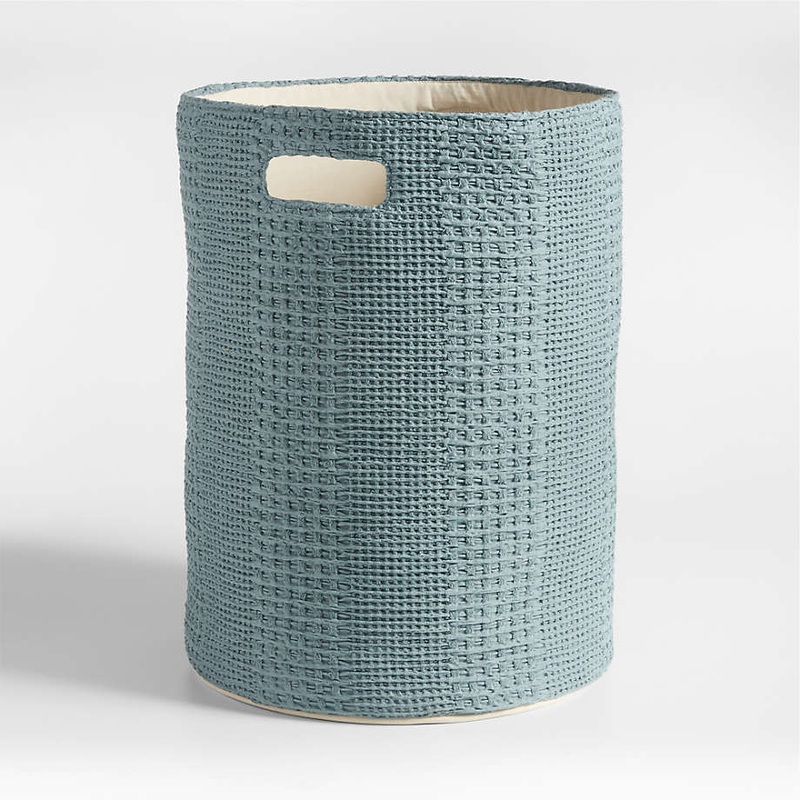 Nella Green Waffle Weave Kids Hamper