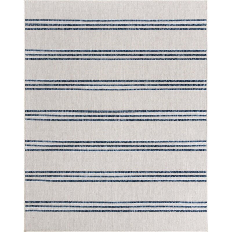 Striped Ivory Area Rug-7′.10″x10′