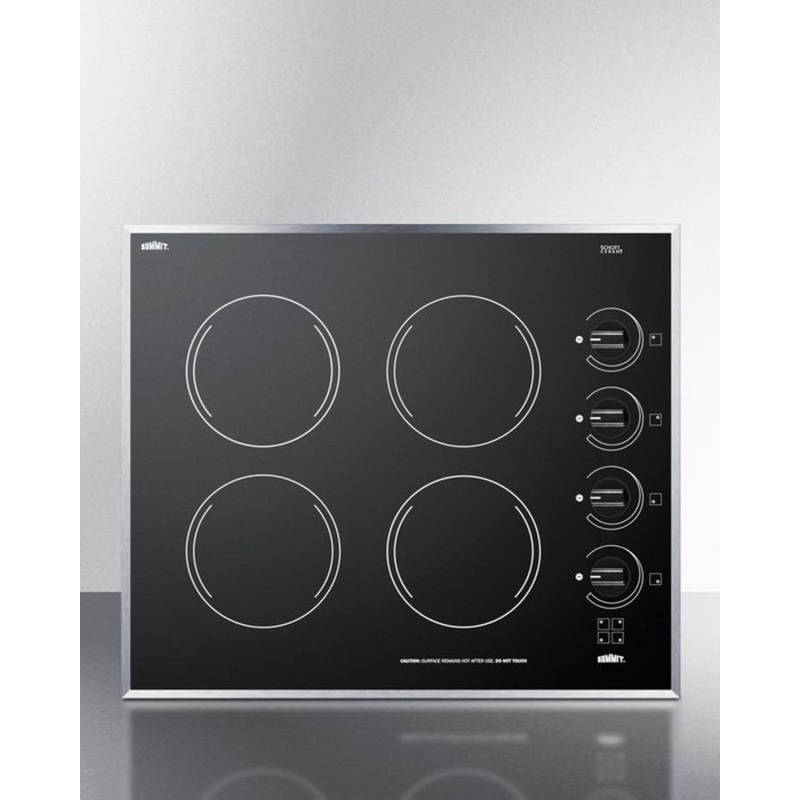 Summit CR424BL 24″ Wide 230v 4-burner Radiant Cooktop