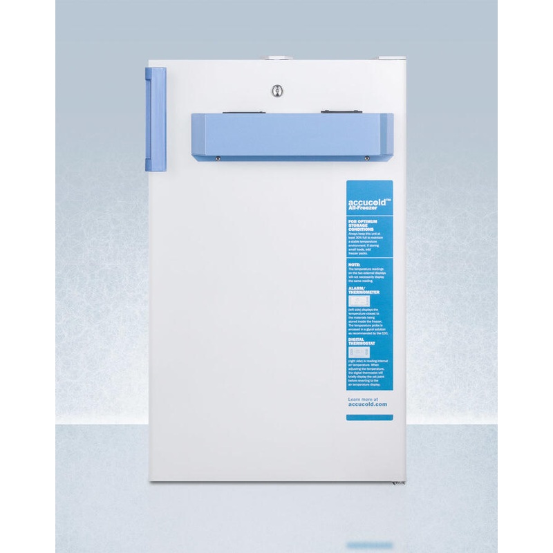 Summit FS407LBI7MED2ADA Built-In Undercounter Medical/Scientific All-Freezer In Ada Height, With Front Control Panel Equipped With A Digital Thermostat And Nist Calibrated Thermometer/Alarm
