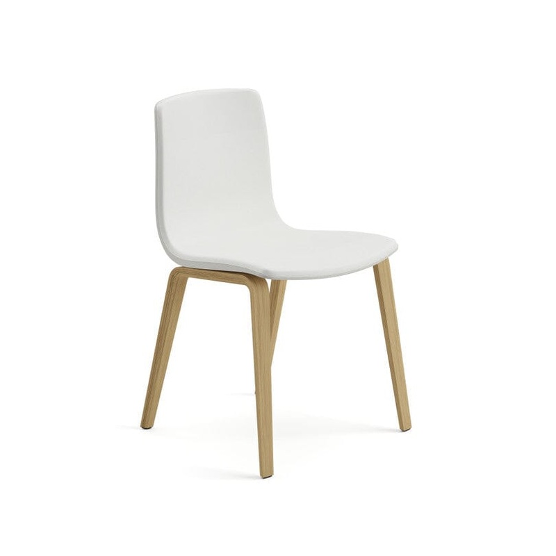 Aava 02-4 Wood Legs Polypropylene Chair With Front Face Upholstery