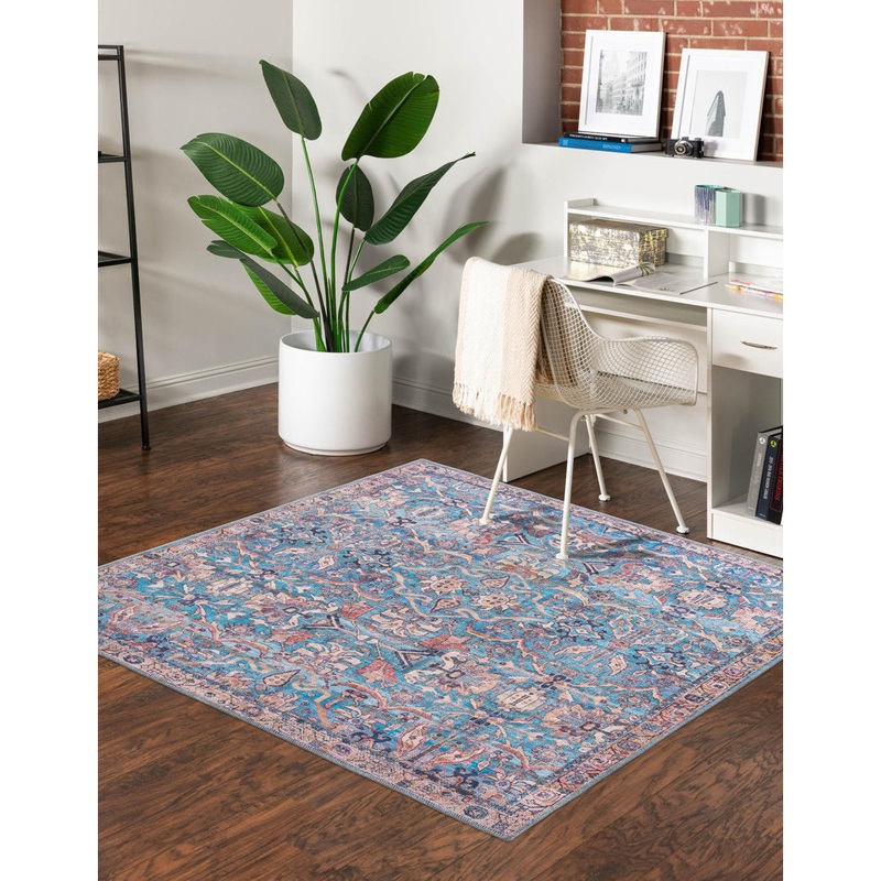 Enger Blue Area Rug Mistana Rug Size: Square 7’3″