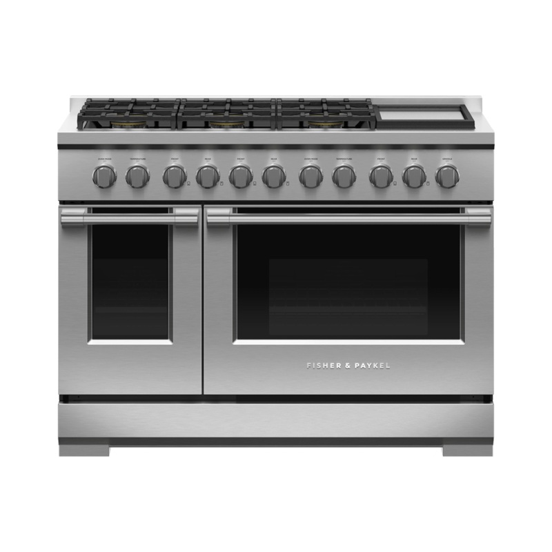 Fisher & Paykel RGV3486GDL Gas Range, 48″, 6 Burners With Griddle