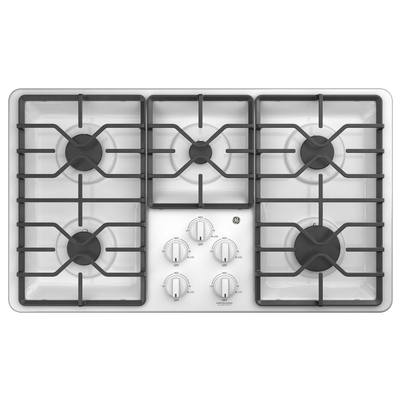JGP3036DLWW GE 36″ Built-In Gas Cooktop with Dishwasher-Safe Grates