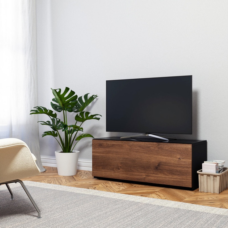 Langella TV Stand for TVs up to 65″ Orren Ellis Color: Walnut/Black