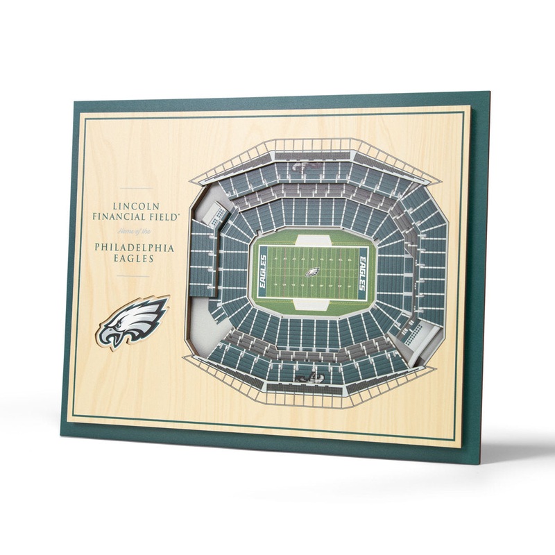 NFL 5-Layer Stadiumview Wall Art YouTheFan Color: Teal NFL Team: Philadelphia Eagles