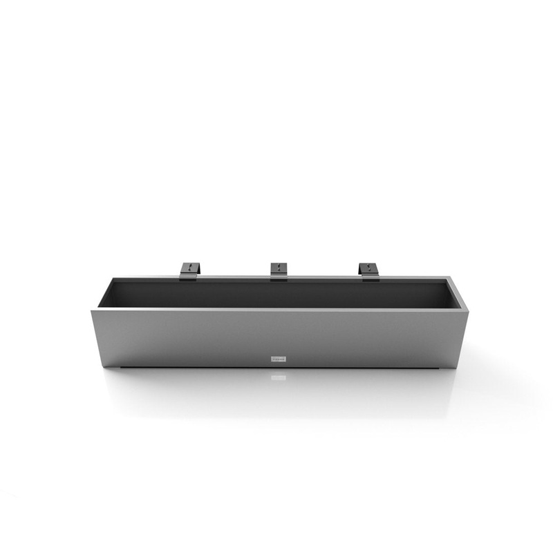 Block Series Railing Window Box Planter Veradek Color: Gray