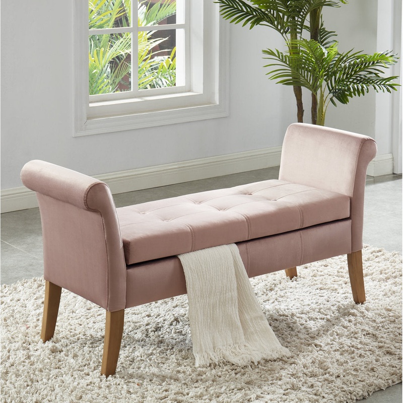 Cargo Upholstered Flip Top Storage Bench House of Hampton Color: Pink