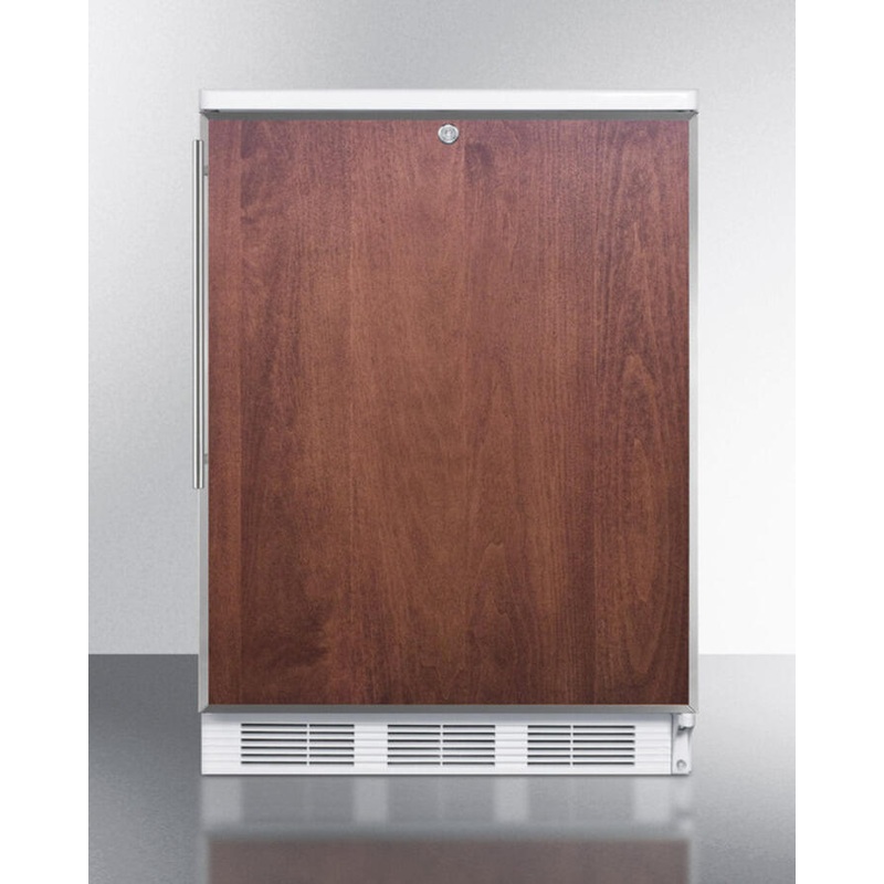 Summit FF7LBIFR Commercially Listed Built-In Undercounter All-Refrigerator For General Purpose Use, Auto Defrost W/Lock, Ss Door Frame For Slide-In Panels, And White Cabinet