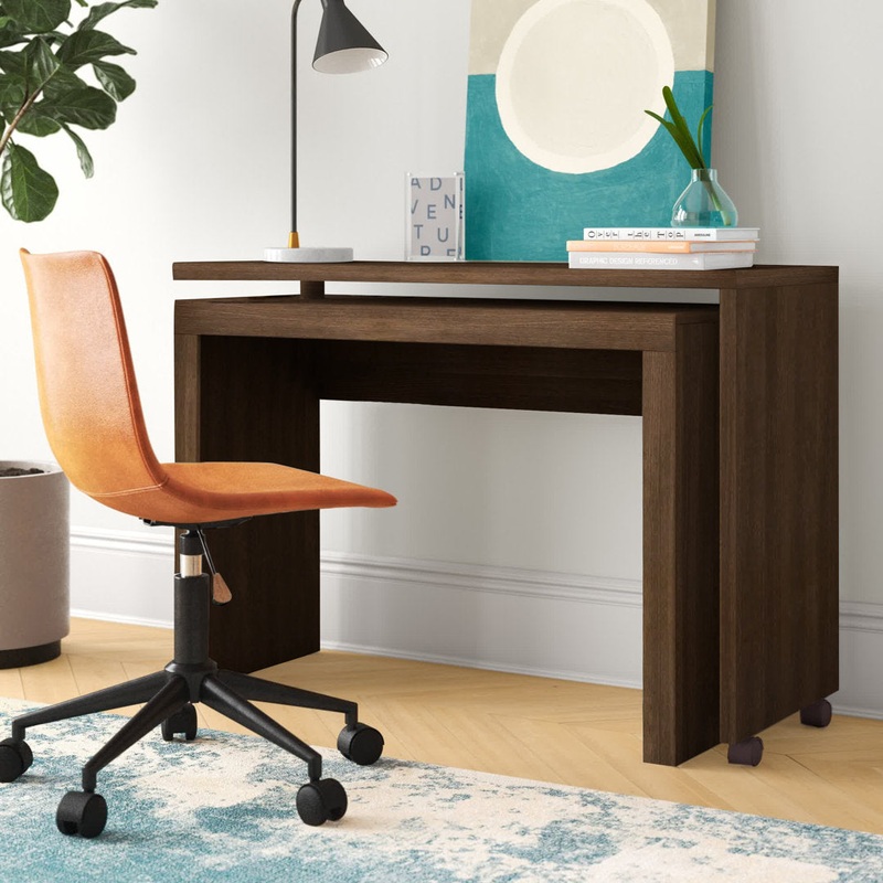 Duffy L-Shape Desk Mercury Row Color: Nut Brown