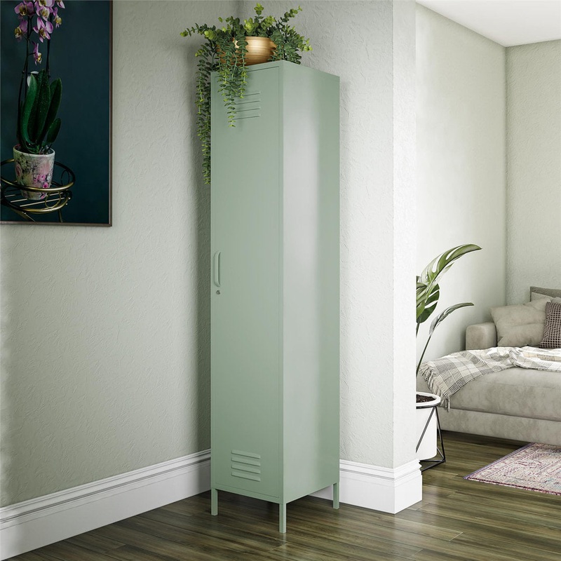 Gioia 4 – Shelf Storage Cabinet Hashtag Home Color: Pale Green