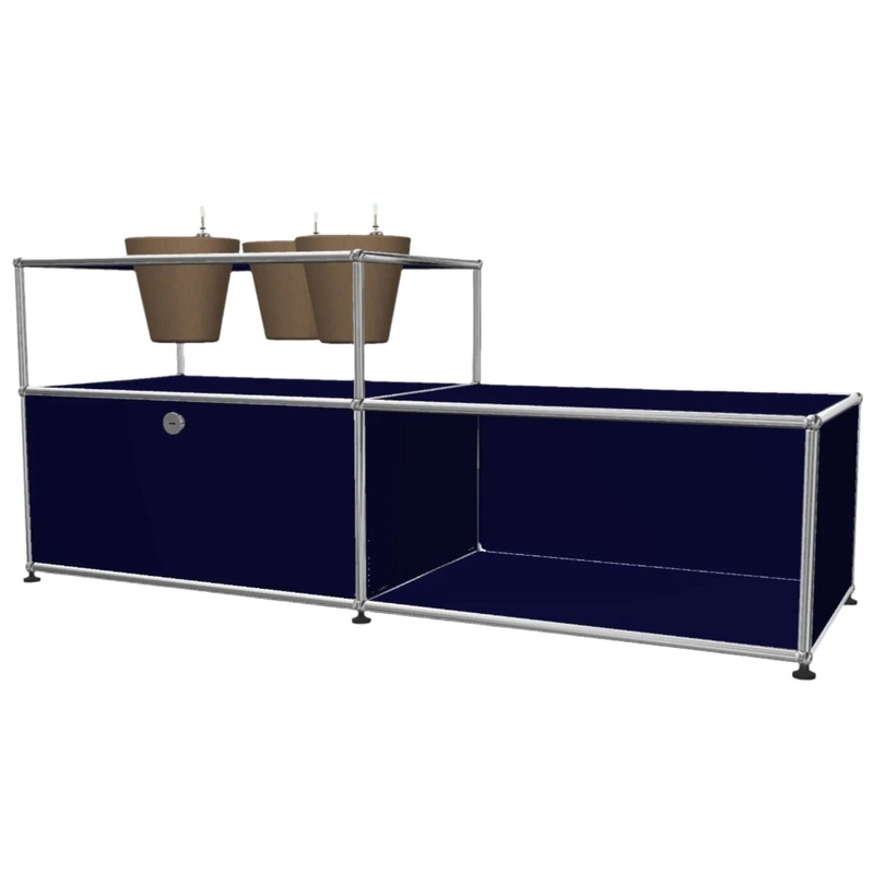 USM Haller Custom Side Table with Planter Panel (4 Planters included)