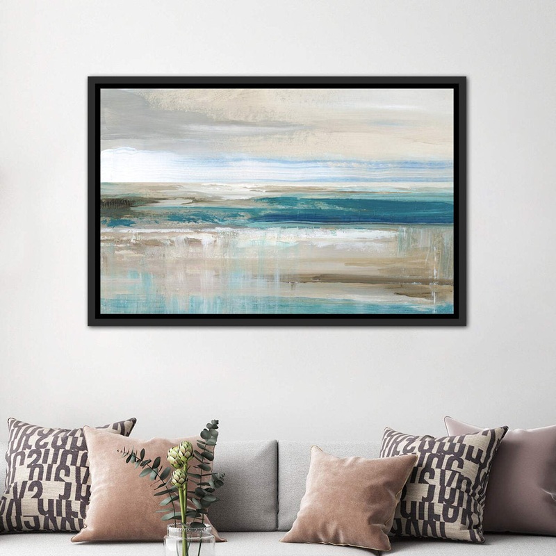 Abstract Sea ‘ – Floater Frame Print on Canvas East Urban Home Size: 40″ H x 60″ W x 1.5″ D Format: Distressed Black Framed Canvas