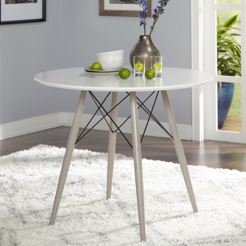 Akaash Dining Table George Oliver Base Color: Gray, Top Color: White