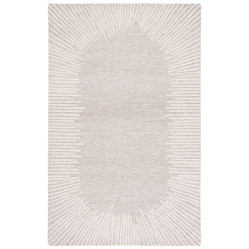 Antonyio Abstract Handmade Tufted Area Rug in Natural/Ivory Wade Logan Rug Size: Rectangle 10′ x 14′