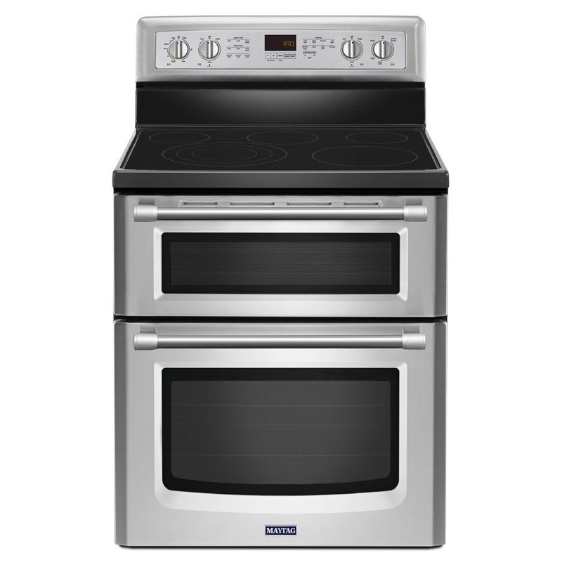 Maytag MET8820DS 30-inch Wide Double Oven Electric Range with Convection – 6.7 cu. ft.