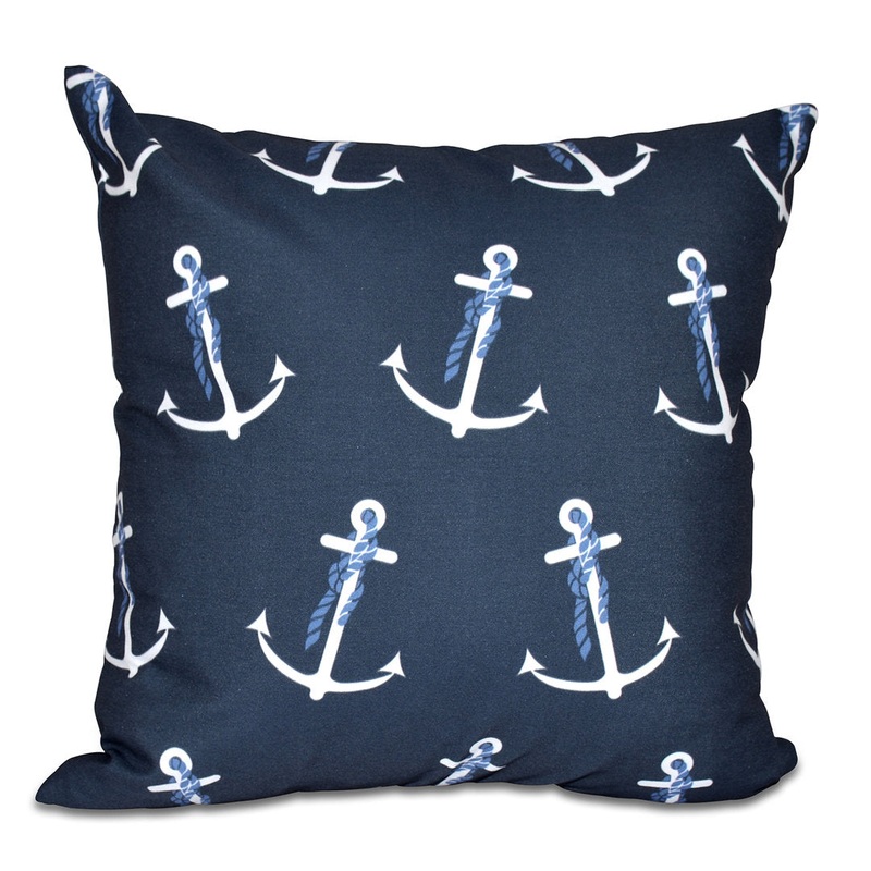 Square Pillow Cover & Insert e by design Color: Navy Blue Size: 18″ H x 18″ W