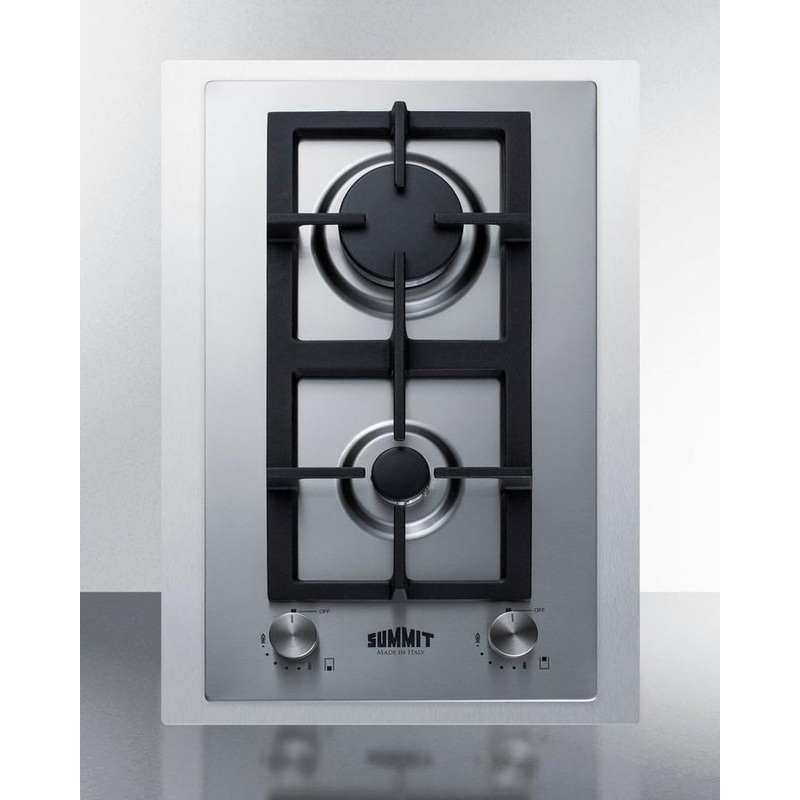 Summit GCJ2SSLPTK15 15″ Wide 2-burner Propane Gas Cooktop In Stainless Steel