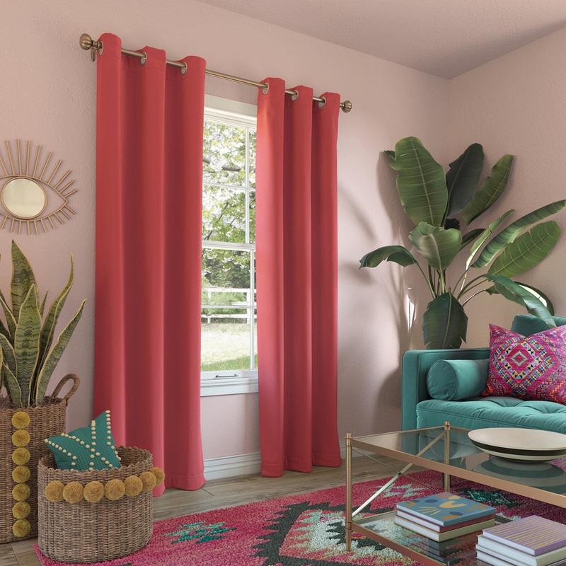 Wayfair Basics Blackout Grommet Curtain Panel Wayfair Basics Curtain Color: Coral Size per Panel: 40″ W x 95″ L