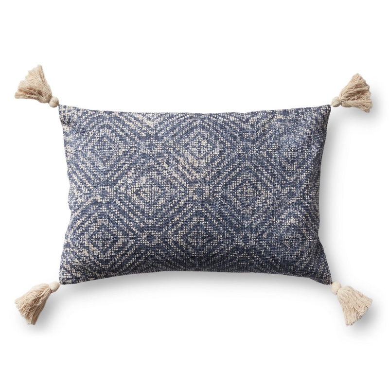Hand Woven Blue Pillow With Insert-21″x13″