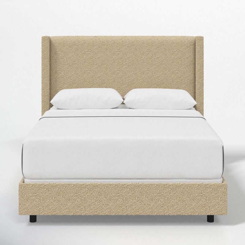 Hanson Upholstered Standard Bed Joss & Main Color: Classic Buff Boucle Size: Twin