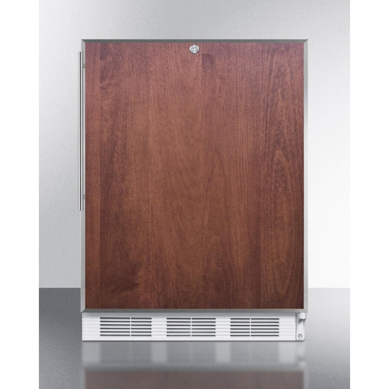Summit AL750LBIFR Ada Compliant Built-In Undercounter All-Refrigerator For General Purpose Use, Auto Defrost W/Lock, Ss Door Frame For Panel Inserts, And White Cabinet