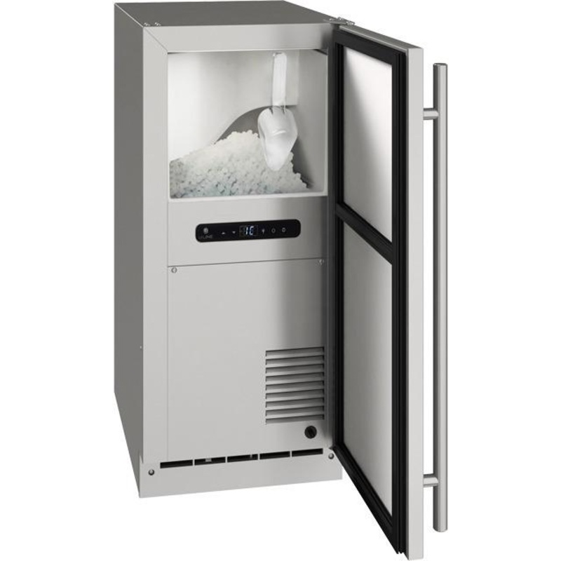 U-Line UONB115SS01A Outdoor Collection 15″ Nugget Ice Machine With Stainless Solid Finish and Field Reversible Door Swing (115 Volts / 60 Hz)