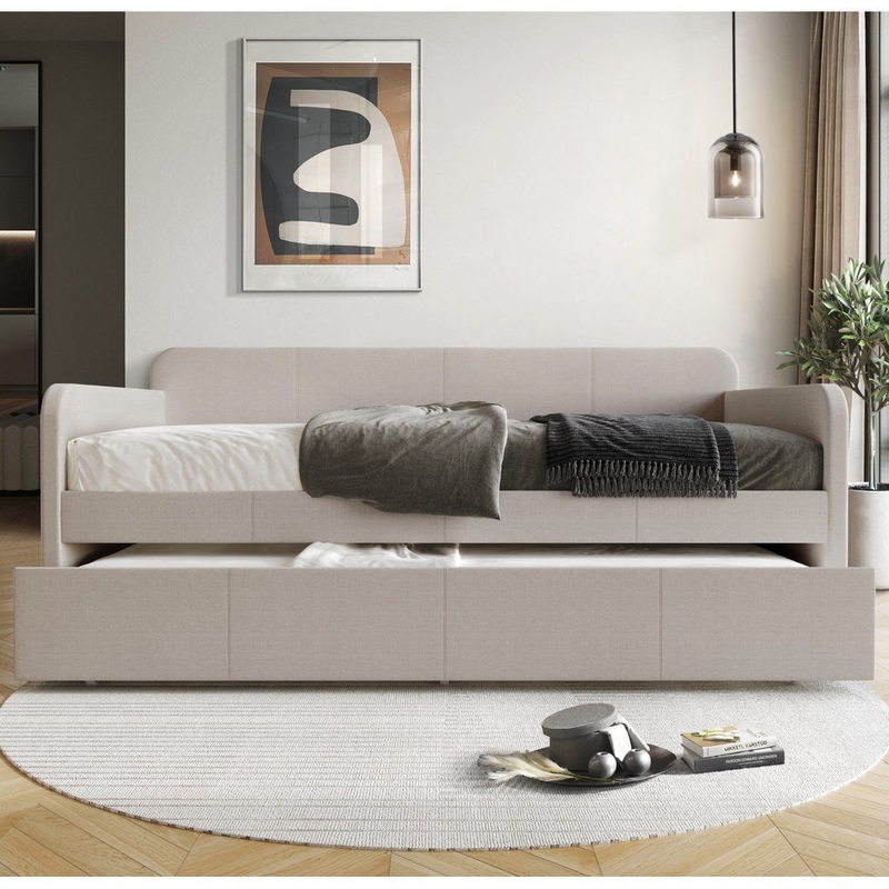 Aysun Upholstered Twin Daybed With Trundle Wade Logan