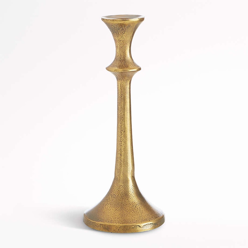 Emmett Antique Brass Taper Candle Holder 9″