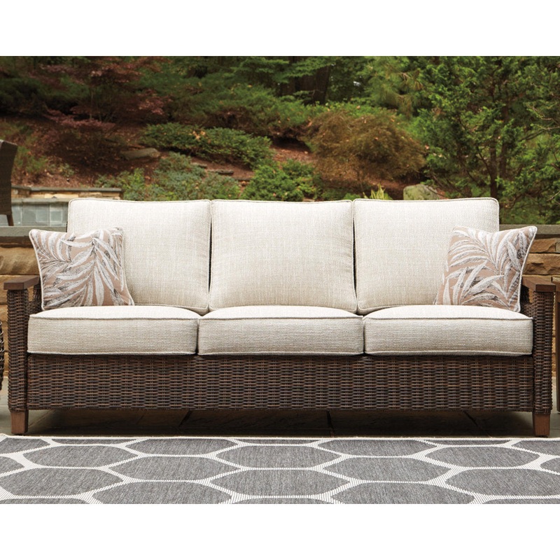 Estill Patio Sofa with Cushions Highland Dunes