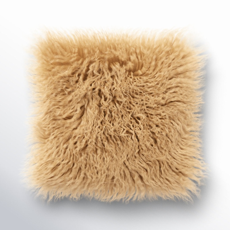 Iyana Lamb Wool Square Cover & Insert AllModern Color: Peach Size: 16″ x 16″