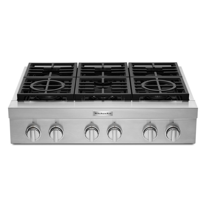 KCGC506JSS KitchenAid 36” 6-Burner Commercial-Style Gas Rangetop
