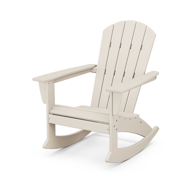Nautical Adirondack Rocking Chair POLYWOOD Frame Color: Sand
