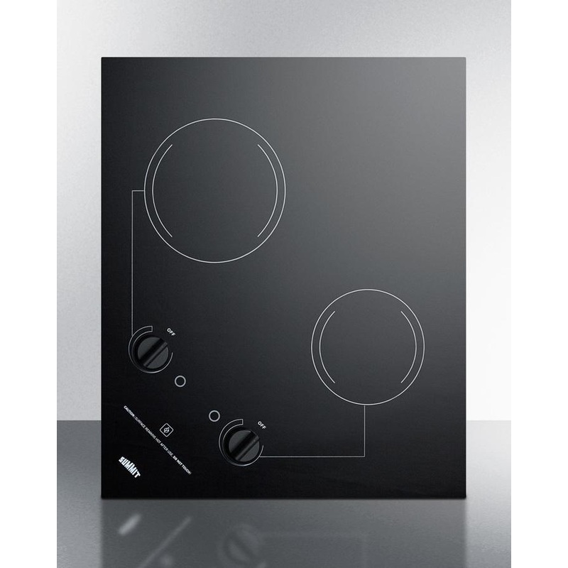 Summit CR2B121 21″ Wide 115v 2-burner Radiant Cooktop