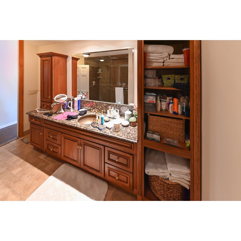 Traditional Built-In Single Vanity Set with Sink, Countertops and Faucet