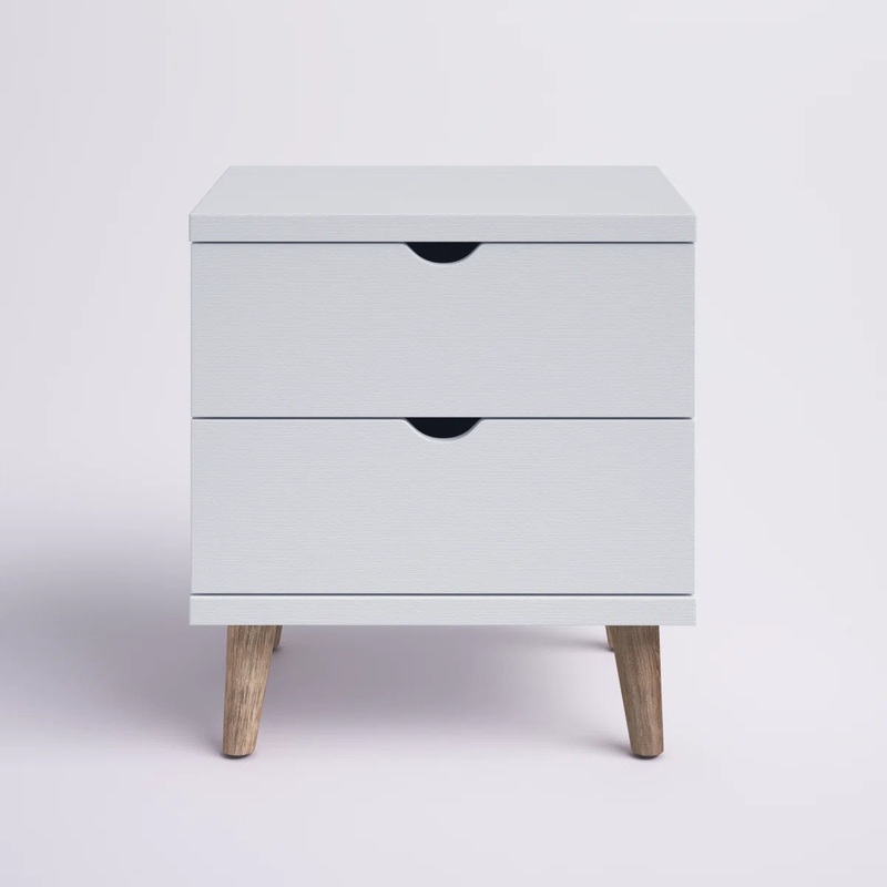 White Veronica 22” Tall 2 – Drawer Nightstand